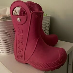 CROCS Kids Fuchsia Rain Boots